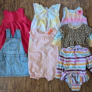 7 Piece Lot Of 12-18m Spring/Summer Wardrobe- Dress, Jumpsuit And Swim